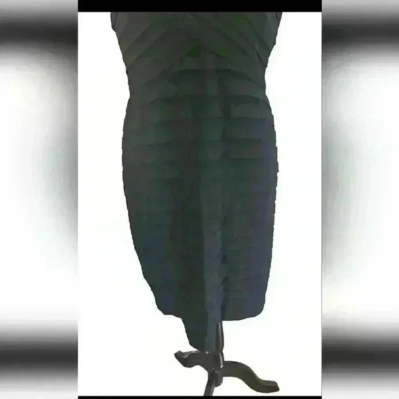 Tadashi Shoji Womens Black Pleated Shutter Cocktail Sleeveless Mini Dress L - Picture 7 of 13